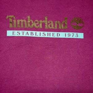 Timberland Boots T Shirt Mens Large Outdoors Climbing Gorpcore Hiking Logo Front